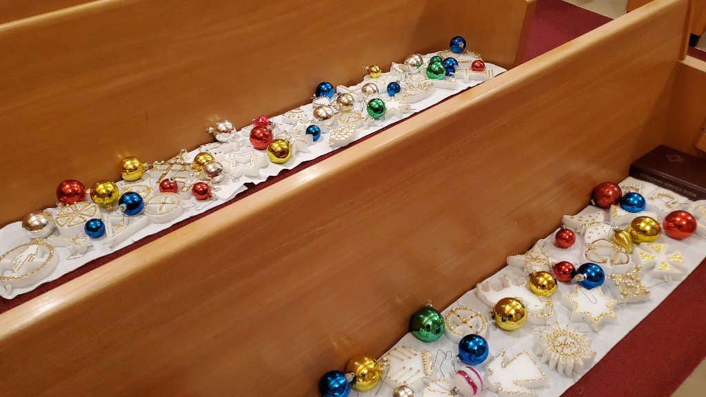 Ornaments in Pew